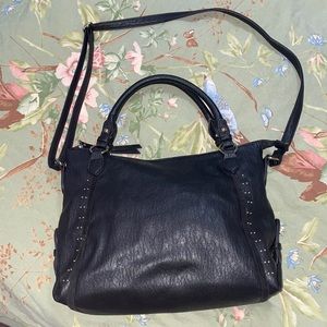 Jessica Simpson Black Leather Purse Crossbody Handbag